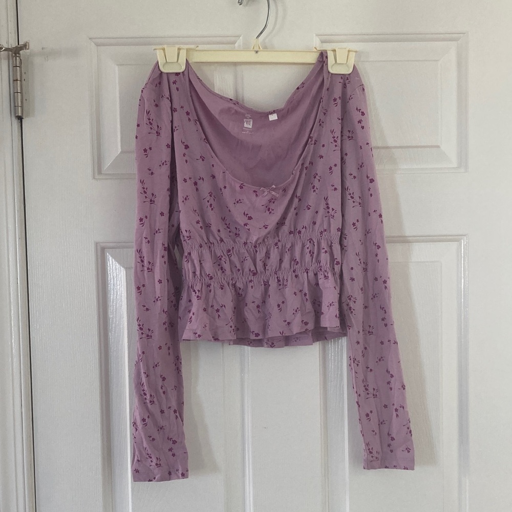 Me to We Purple Floral Long Sleeve Top